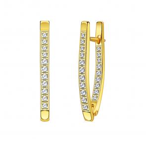 Серьги из лимонного золота Atoll с фианитом ЗСл2317 фото