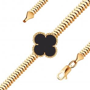 Золотой браслет ЮЗ Корона с ониксом К1-Бр6102V79 фото