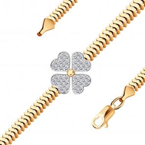 Золотой браслет ЮЗ Корона с фианитом К1-Бр6104 фото