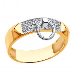 Золотое кольцо ЮЗ Корона с фианитом К1-К4313 фото