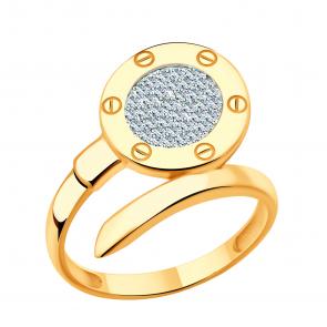 Золотое кольцо ЮЗ Корона с фианитом К1-К4848 фото