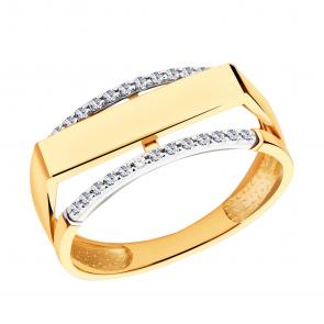 Золотое кольцо ЮЗ Корона с фианитом К1-К4986 фото