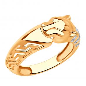 Золотое кольцо ЮЗ Корона с фианитом К1-К5108 фото