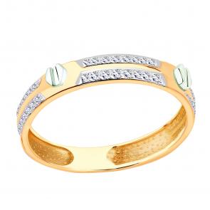 Золотое кольцо ЮЗ Корона с фианитом К1-К5149 фото