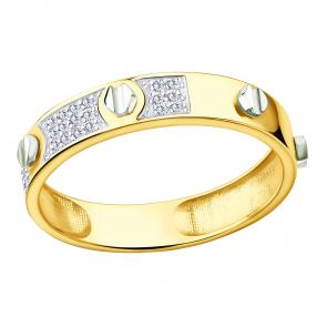 Кольцо из лимонного золота ЮЗ Корона с фианитом К1-К5170л фото