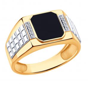 Золотое кольцо ЮЗ Корона с фианитом К1-К5262 фото