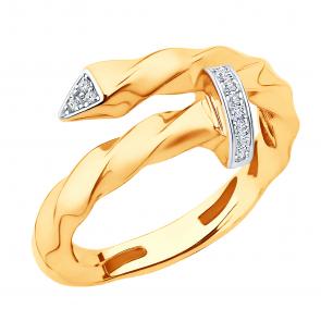 Золотое кольцо ЮЗ Корона с фианитом К1-К5315 фото