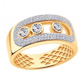 Золотое кольцо ЮЗ Корона с подвижным фианитом К1-К5336 фото