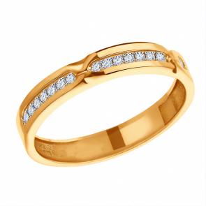 Золотое кольцо ЮЗ Корона с фианитом К1-К5337 фото