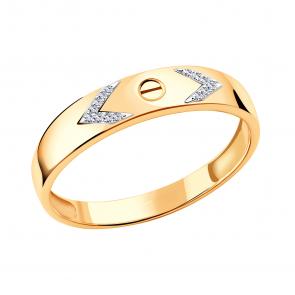 Золотое кольцо ЮЗ Корона с фианитом К1-К5399 фото
