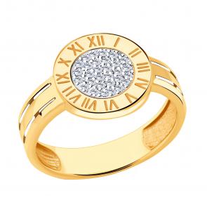 Золотое кольцо ЮЗ Корона с фианитом К1-К5407 фото