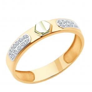 Золотое кольцо ЮЗ Корона с фианитом К1-К5466 фото