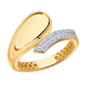 Золотое кольцо ЮЗ Корона с фианитом К1-К5477 фото