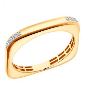 Золотое кольцо ЮЗ Корона с фианитом К1-К5554 фото