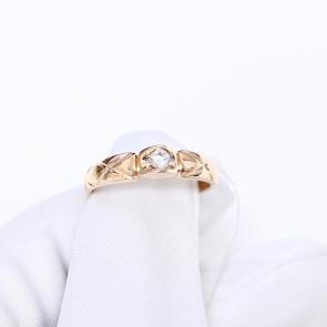 Золотое кольцо ЮЗ Корона с фианитом К1-К5565 фото