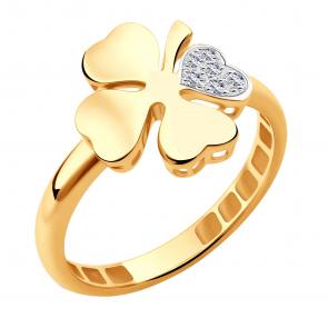 Золотое кольцо ЮЗ Корона с фианитом К1-К5627 фото