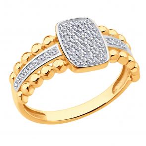 Золотое кольцо ЮЗ Корона с фианитом К1-К5768 фото