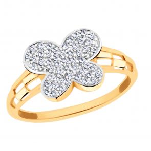 Золотое кольцо ЮЗ Корона с фианитом К1-К5851 фото