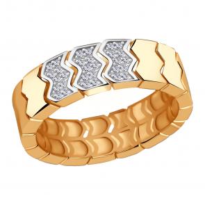 Золотое кольцо ЮЗ Корона с фианитом К1-К5912 фото