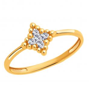 Золотое кольцо ЮЗ Корона с фианитом К1-К5975 фото