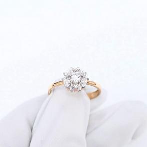 Золотое кольцо ЮЗ Корона с фианитом К1-К5978 фото