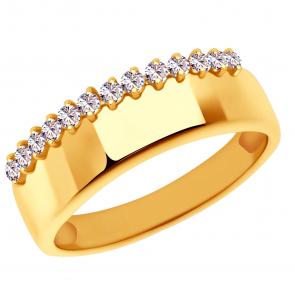 Золотое кольцо ЮЗ Корона с фианитом К1-К6038 фото
