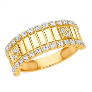 Золотое кольцо ЮЗ Корона с фианитом К1-К6057 фото