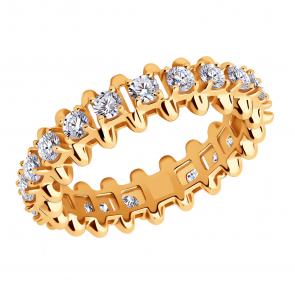 Золотое кольцо ЮЗ Корона с фианитом К1-К6080 фото