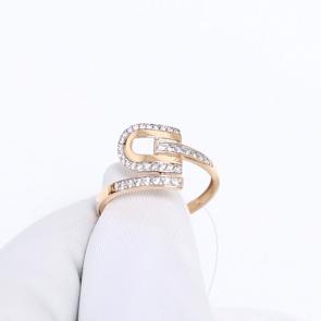 Золотое кольцо ЮЗ Корона с фианитом К1-К6083 фото