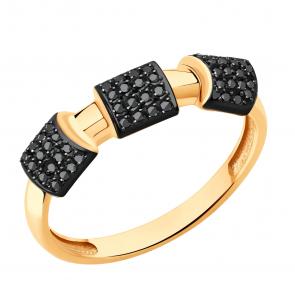 Золотое кольцо ЮЗ Корона с фианитом К1-Кч4862 фото