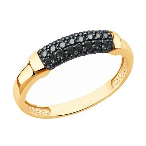 Золотое кольцо ЮЗ Корона с фианитом К1-Кч4915 фото