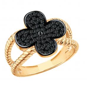 Золотое кольцо ЮЗ Корона с фианитом К1-Кч5102 фото