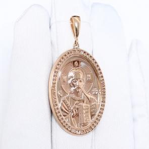 Золотая подвеска-иконка Господь Вседержитель ЮЗ Корона К1-П-1800 фото