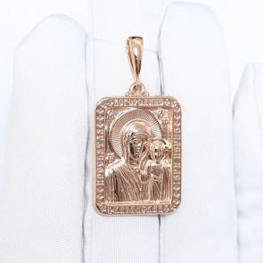Золотая подвеска-иконка Казанская Божья Матерь ЮЗ Корона К1-П-51002 фото
