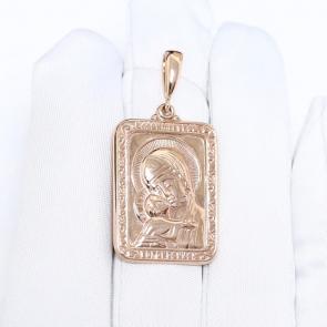 Золотая подвеска-иконка Владимирская Божья Матерь ЮЗ Корона К1-П-51003 фото