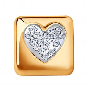 Золотая подвеска-шарм ЮЗ Корона с фианитом К1-П4871 фото