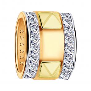 Золотая подвеска-шарм ЮЗ Корона с фианитом К1-П4999 фото