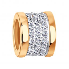 Золотая подвеска-шарм ЮЗ Корона с фианитом К1-П5001 фото