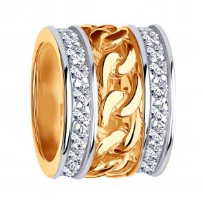 Золотая подвеска-шарм ЮЗ Корона с фианитом К1-П5011 фото