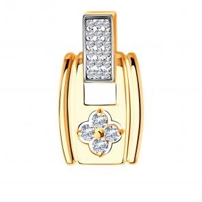 Золотая подвеска ЮЗ Корона с фианитом К1-П5265 фото