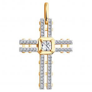 Золотая подвеска ЮЗ Корона с фианитом К1-П5271 фото