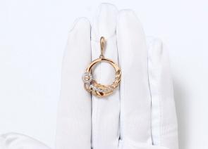 Золотая подвеска ЮЗ Корона с фианитом К1-П5376 фото