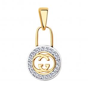 Золотая подвеска ЮЗ Корона с фианитом К1-П5661 фото