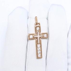 Золотая подвеска ЮЗ Корона с фианитом и эмалью К1-П6034 фото