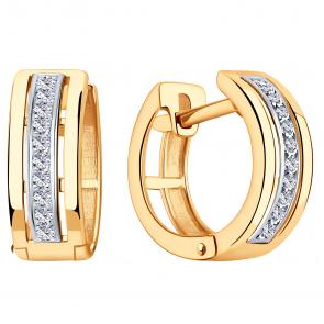 Золотые серьги ЮЗ Корона с фианитом К1-С4921 фото