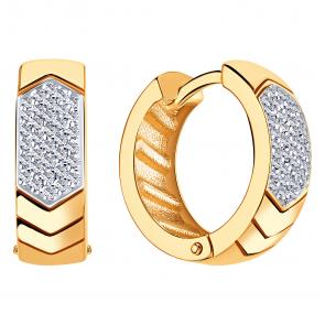 Золотые серьги ЮЗ Корона с фианитом К1-С4936 фото