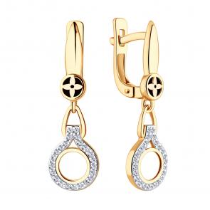 Золотые серьги ЮЗ Корона с фианитом К1-С5154 фото