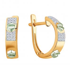 Золотые серьги ЮЗ Корона с фианитом К1-С5170 фото