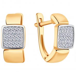 Золотые серьги ЮЗ Корона с фианитом К1-С5342 фото