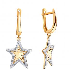 Золотые серьги ЮЗ Корона с фианитом К1-С5404 фото